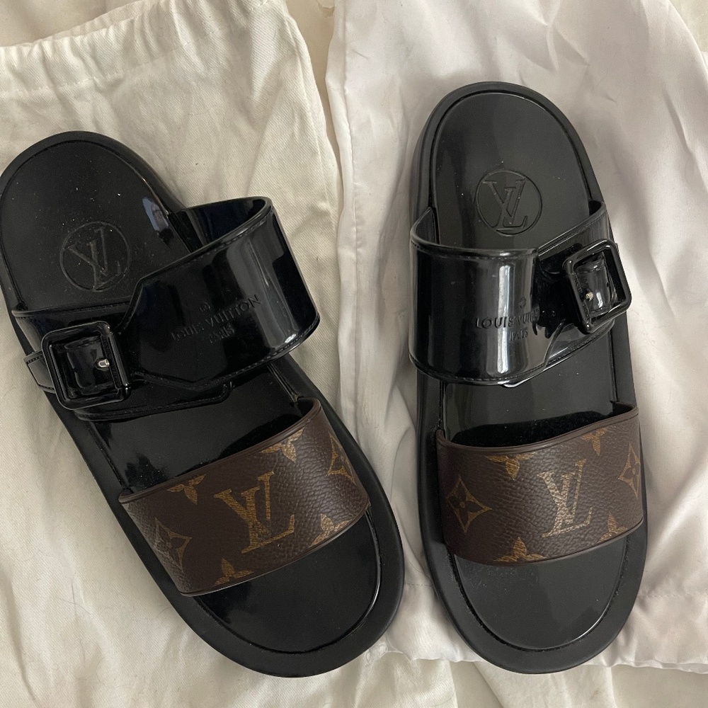 Louis Vuitton Black and Brown Sandals